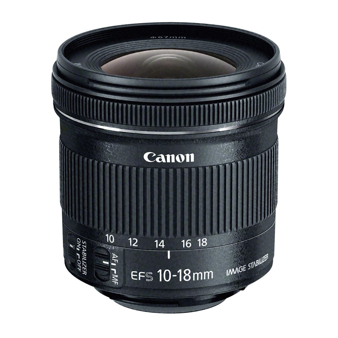 عدسة Canon EF-S 10-18mm f/4.5-5.6 IS STM، باللون الأسود