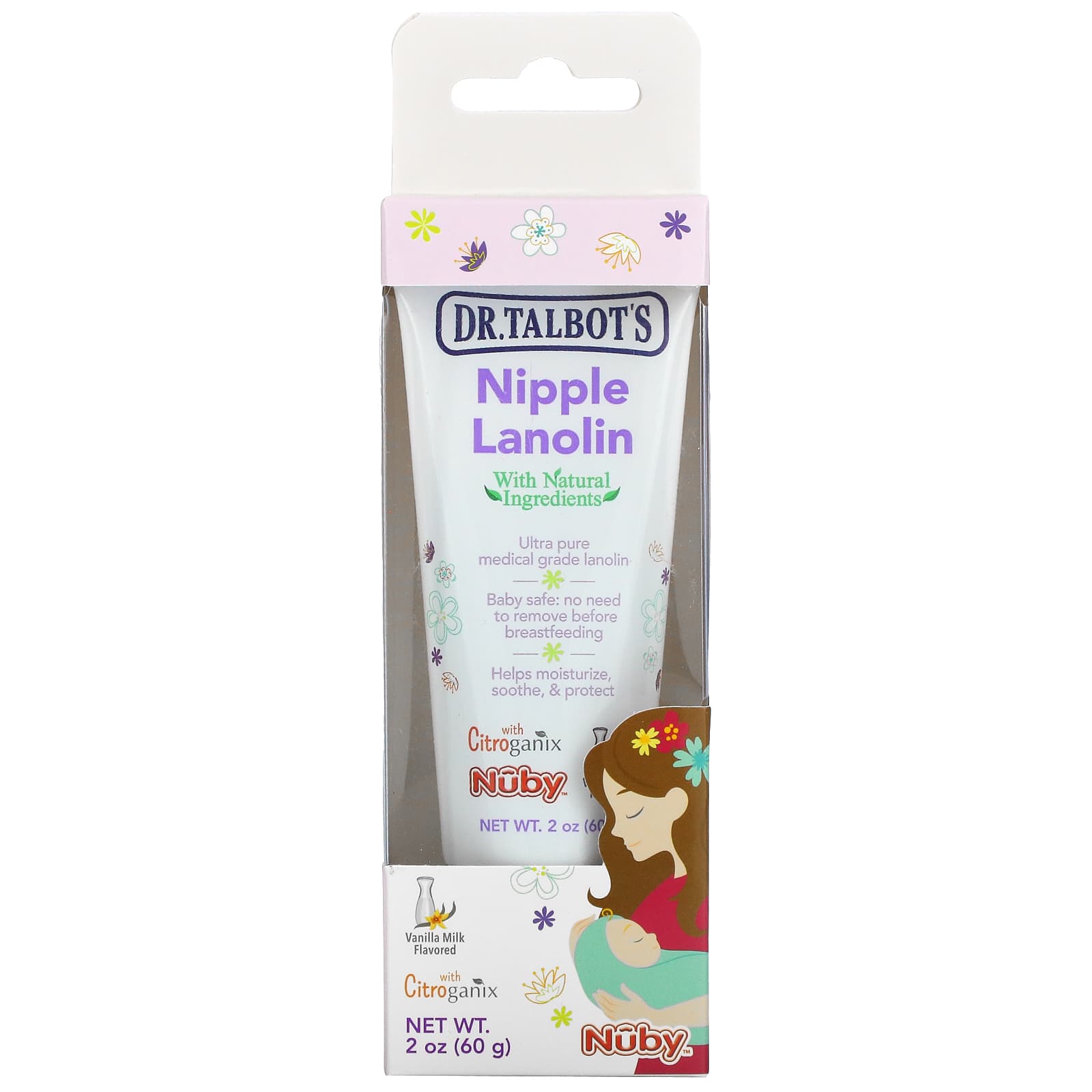 Lanolin Dr. Talbot's Pacifier, Vanilla Milk, 60 g