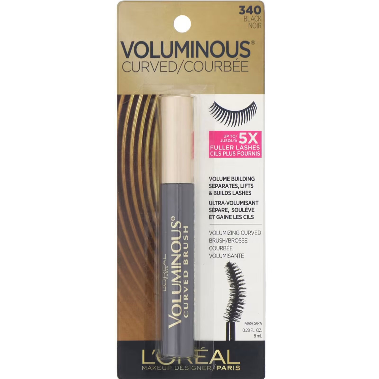 L'Oreal Voluminous Curved Mascara shade 340 black, 8 ml