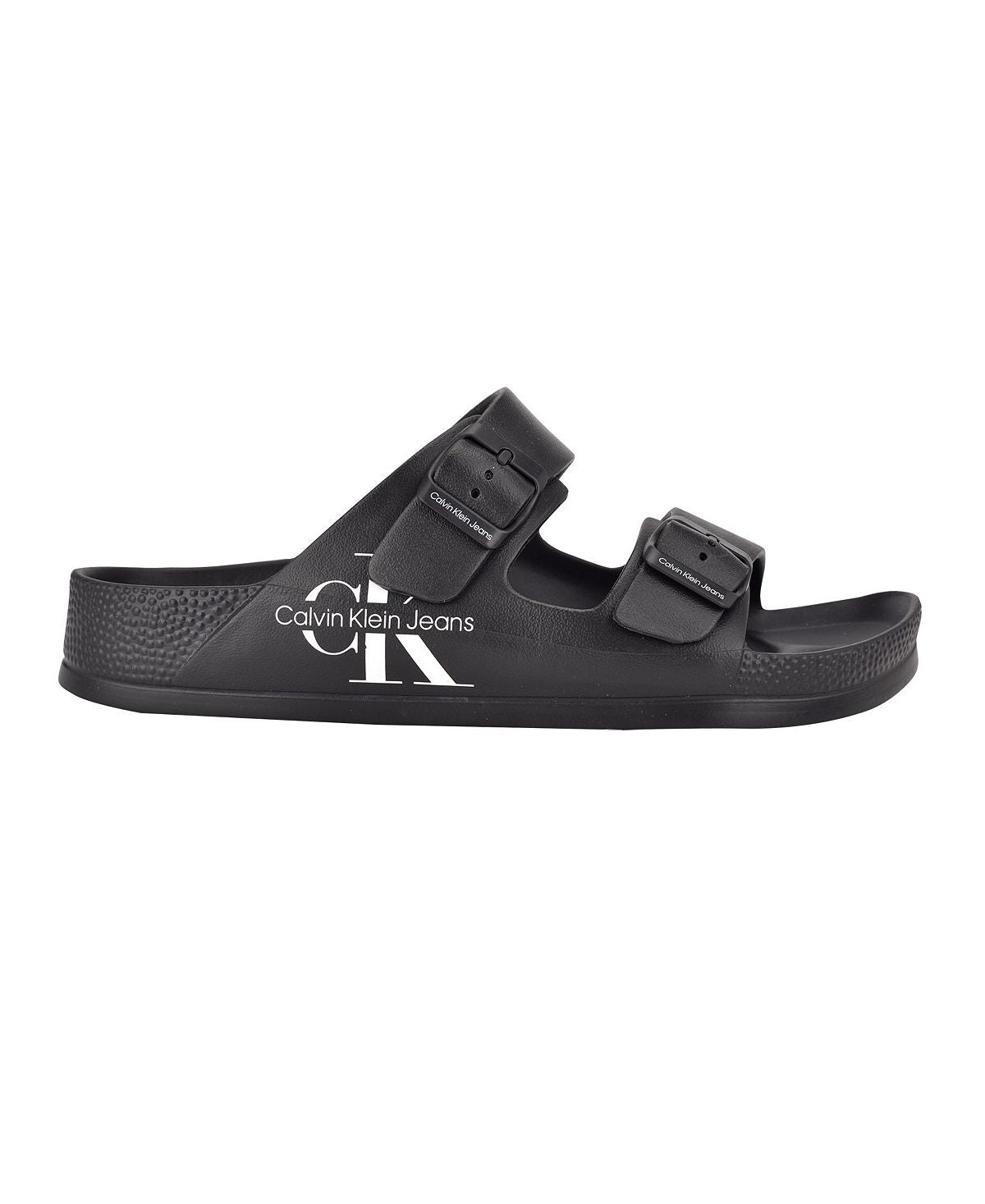 Calvin Klein Men's Zion Open Toe Slip On Casual Sandals, Black