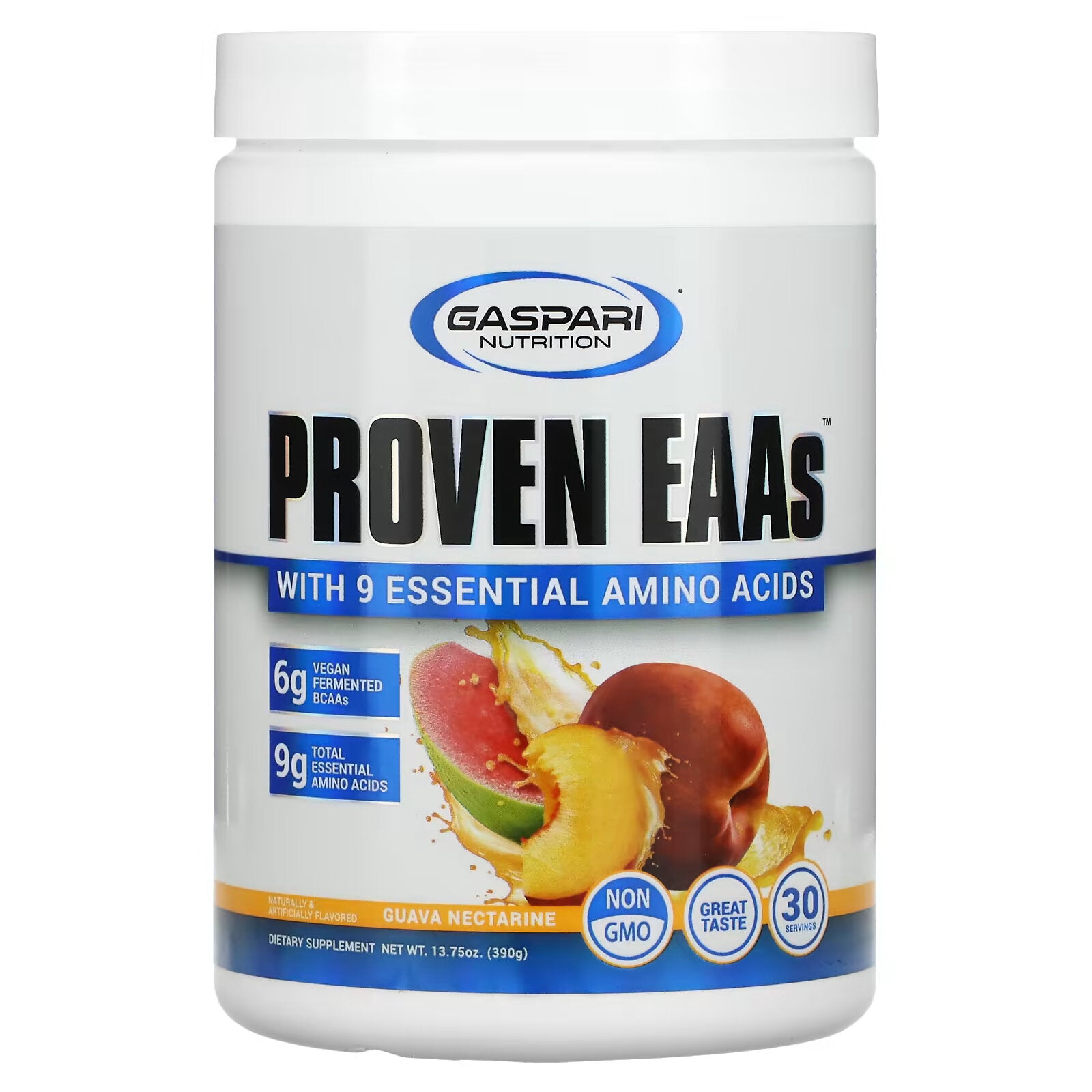 Gaspari Nutrition, Proven EAAs, with 9 Essential Amino Acids, Guava Nectarine Flavor 390 g (13.75 oz)