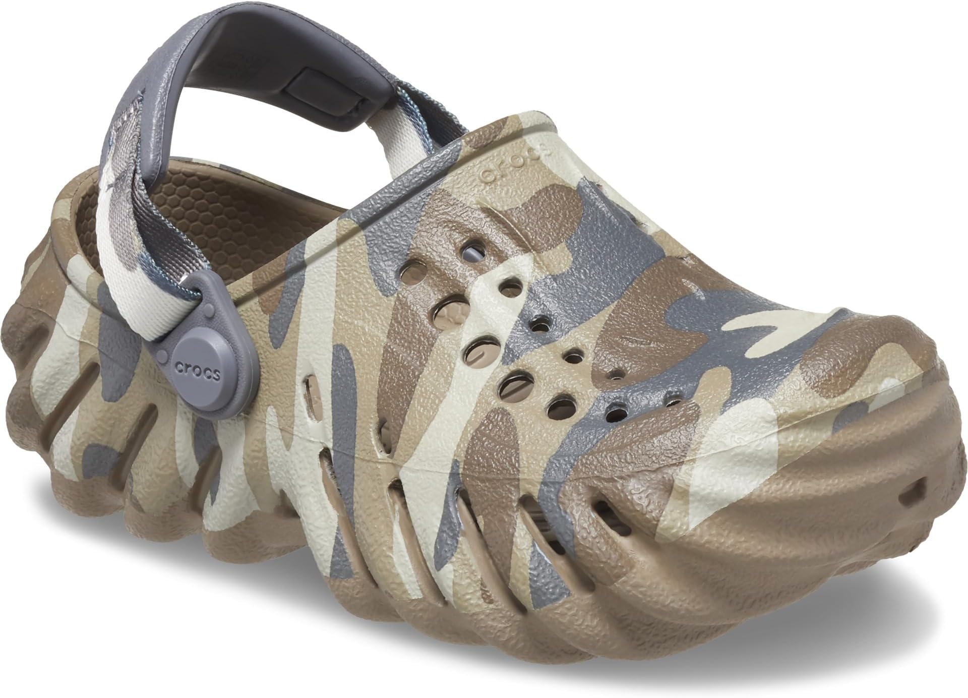 Echo Clog Crocs, Charcoal/Camo Redux