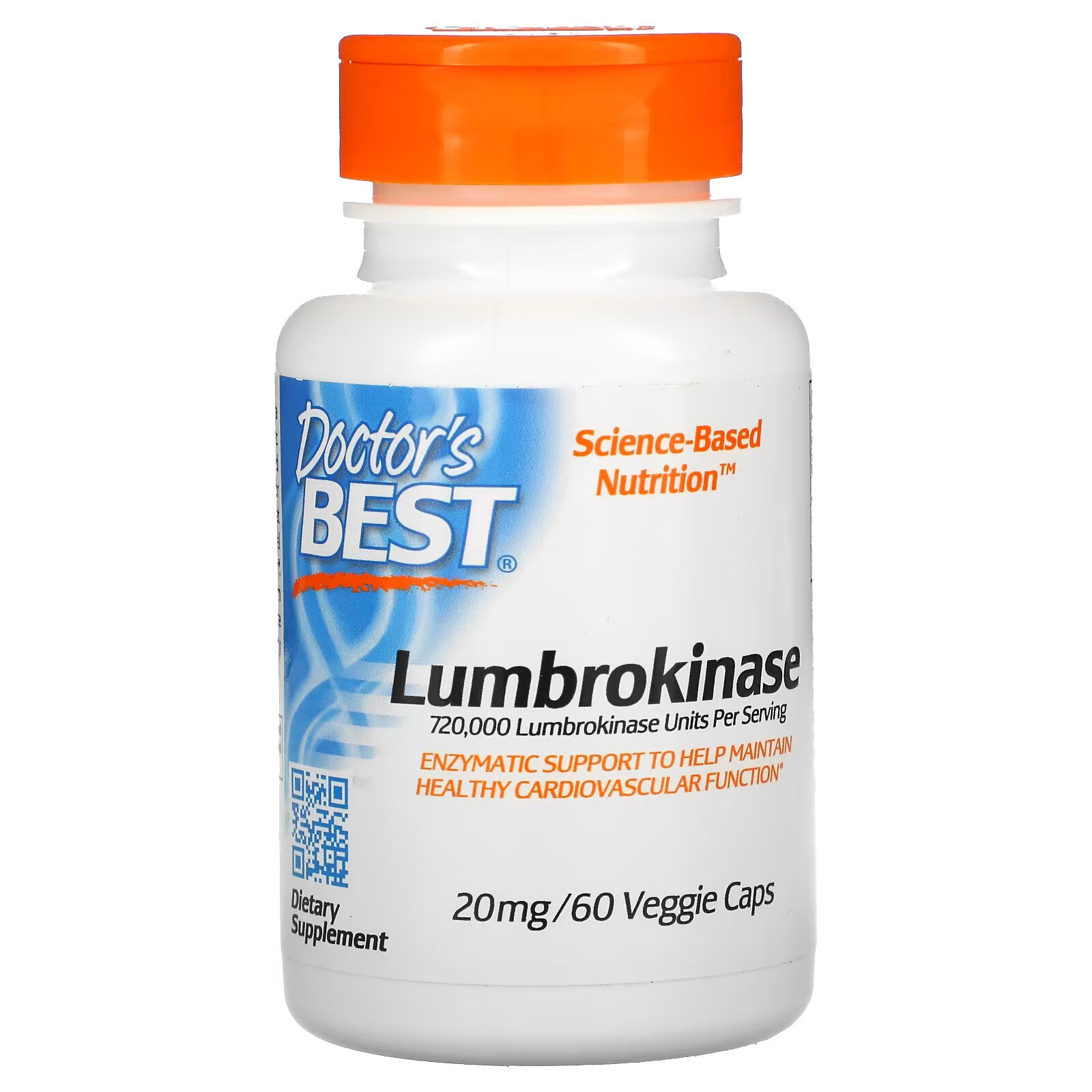 Doctor's Best Lumbrokinase 20 mg, 60 vegetarian capsules