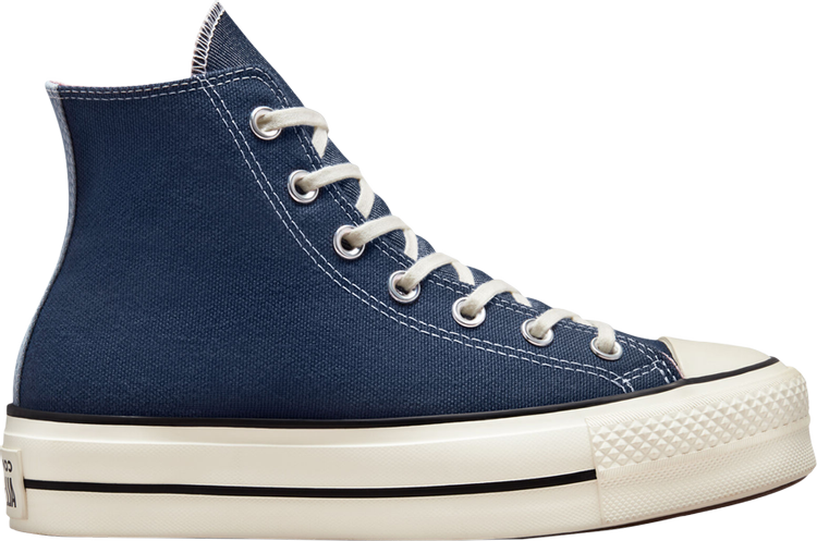 حذاء رياضي Converse Chuck Taylor All Star Lift Platform High Denim للنساء - أزرق داكن، أزرق