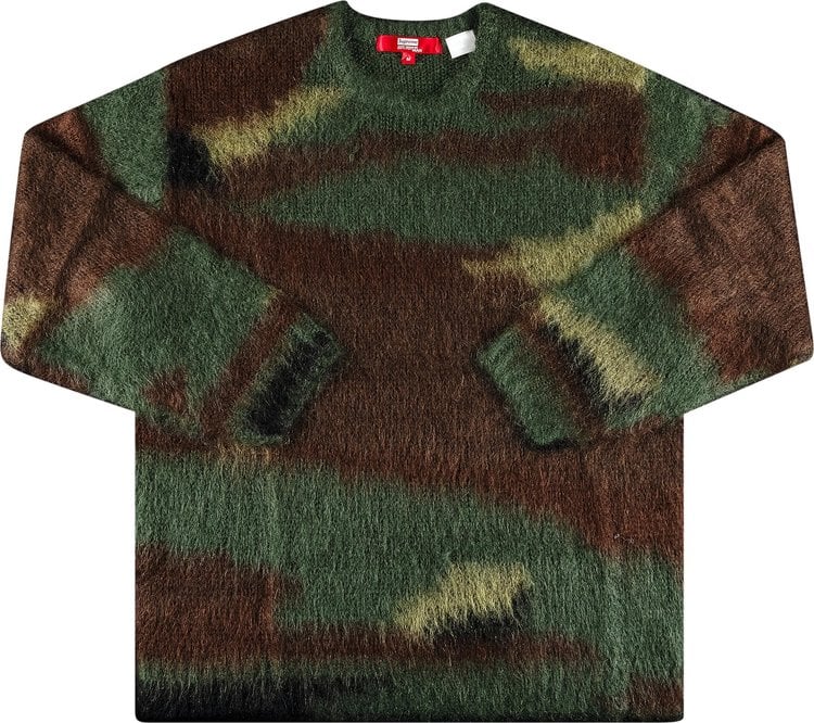 Supreme x Junya Watanabe x Comme des Garçons MAN Brushed Camo Sweater 'Olive', green