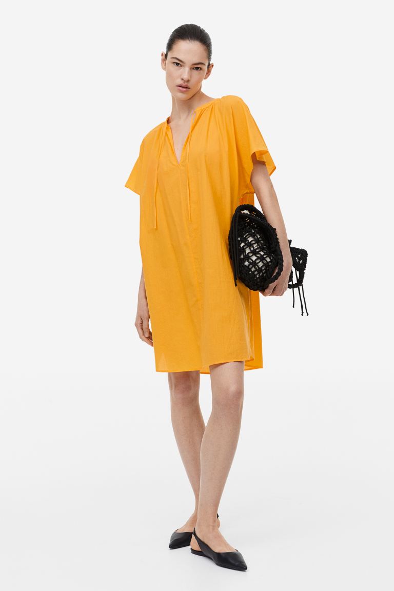 H&M cotton tunic dress, yellow