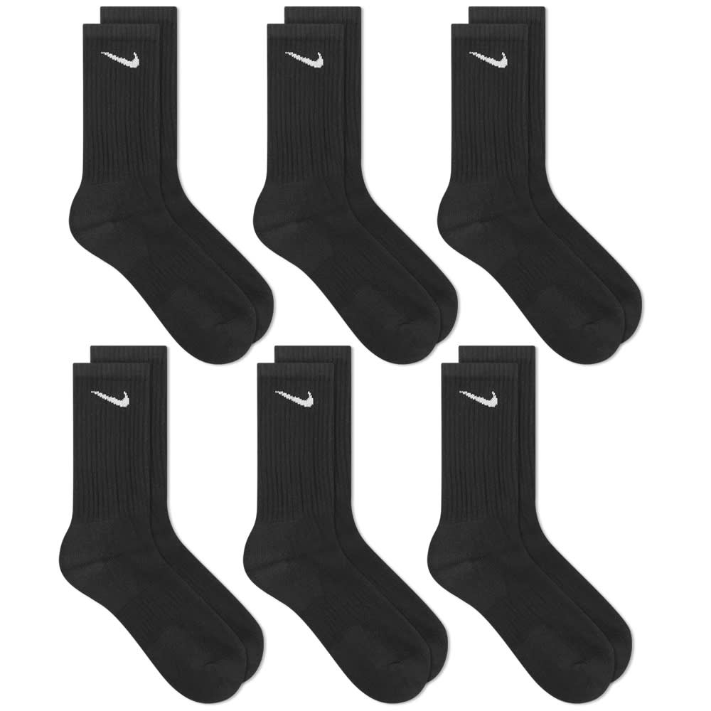 Nike Cotton Cushion Crew 6 Pack Socks, Black