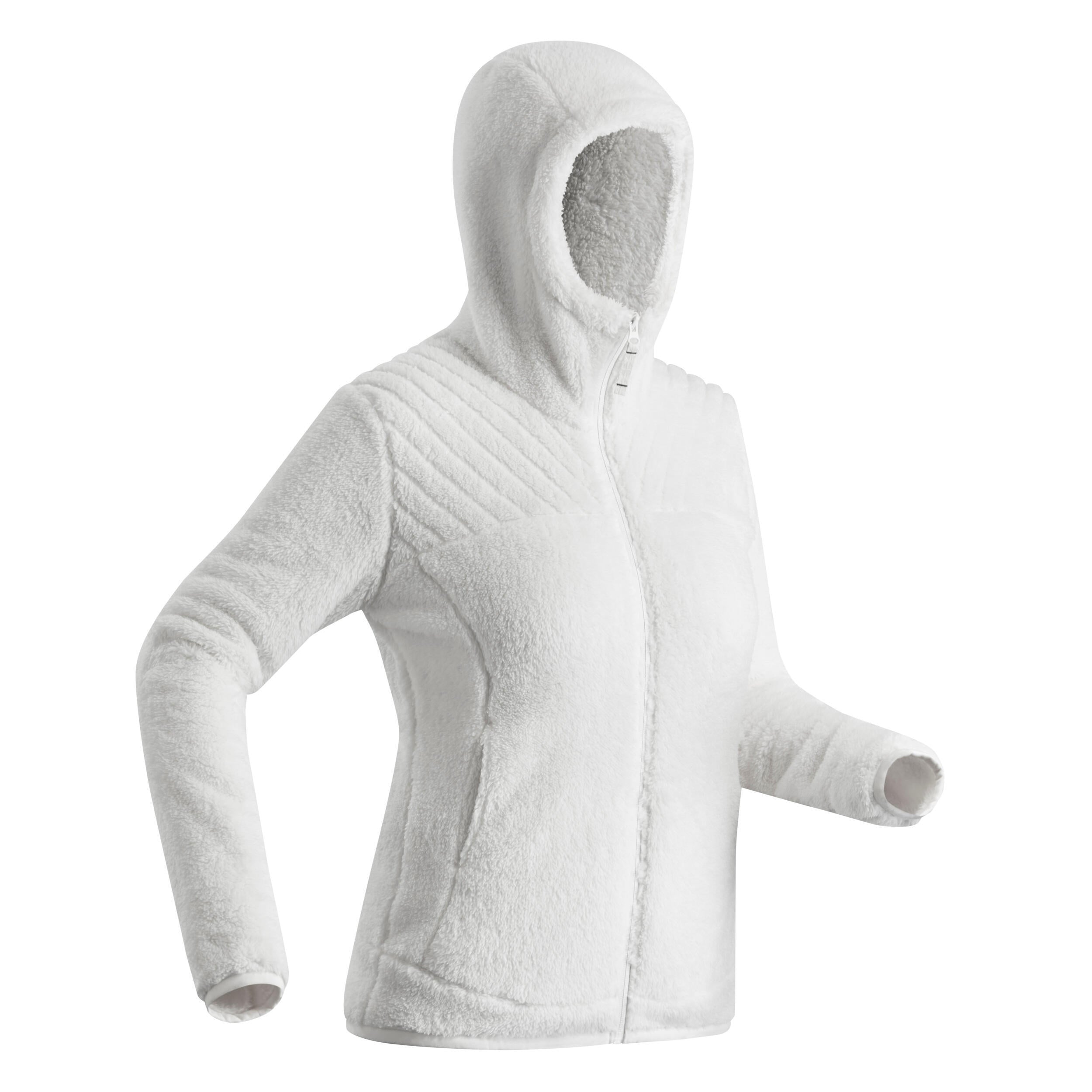 Women's fleece sweatshirt for hiking Quechua SH500, white