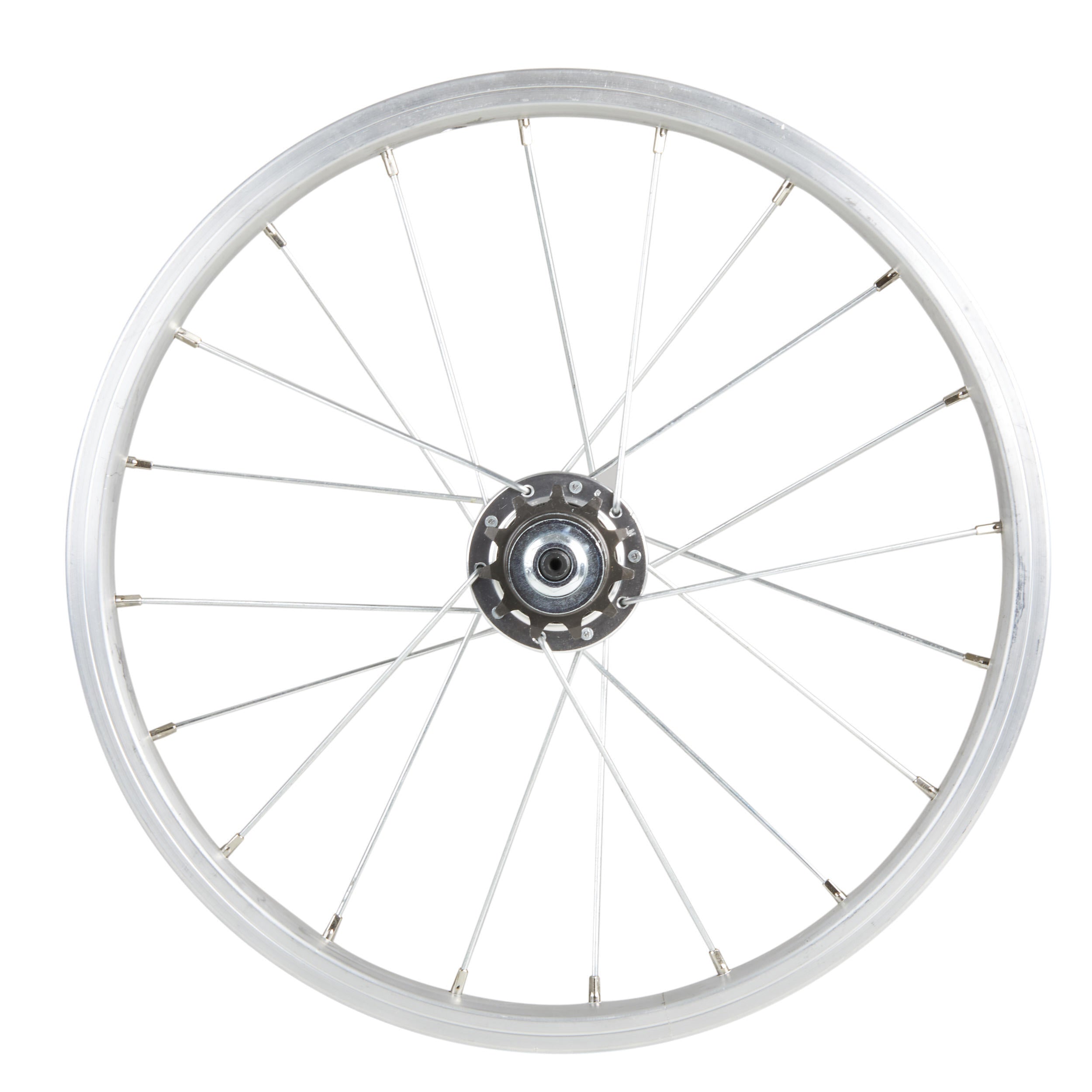 Rear wheel 16 inch children's freewheel 11 teeth silver BTWIN , light gray