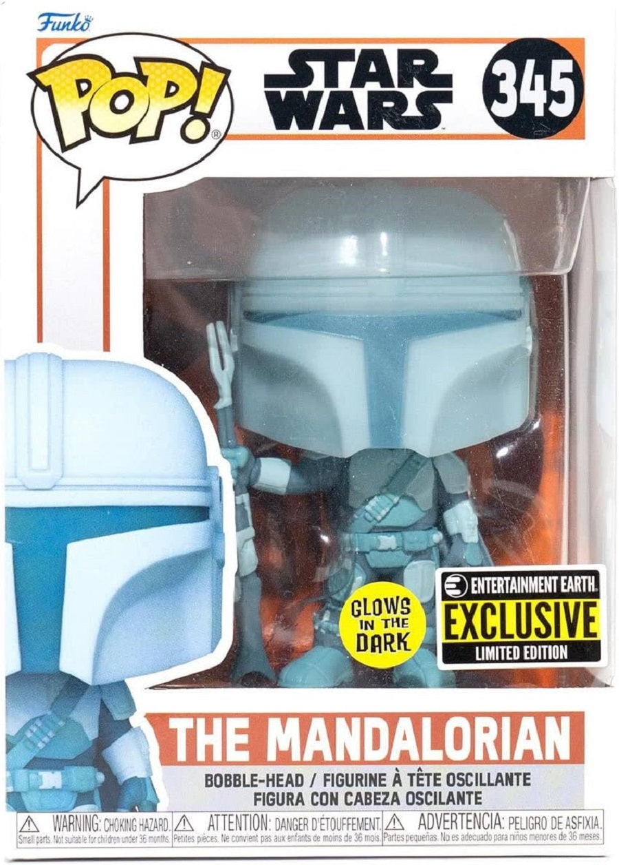 Funko POP! Vinyl Figure Star Wars: The Mandalorian - Din Djarrin Hologram Glow-in-The-Dark Exclusive