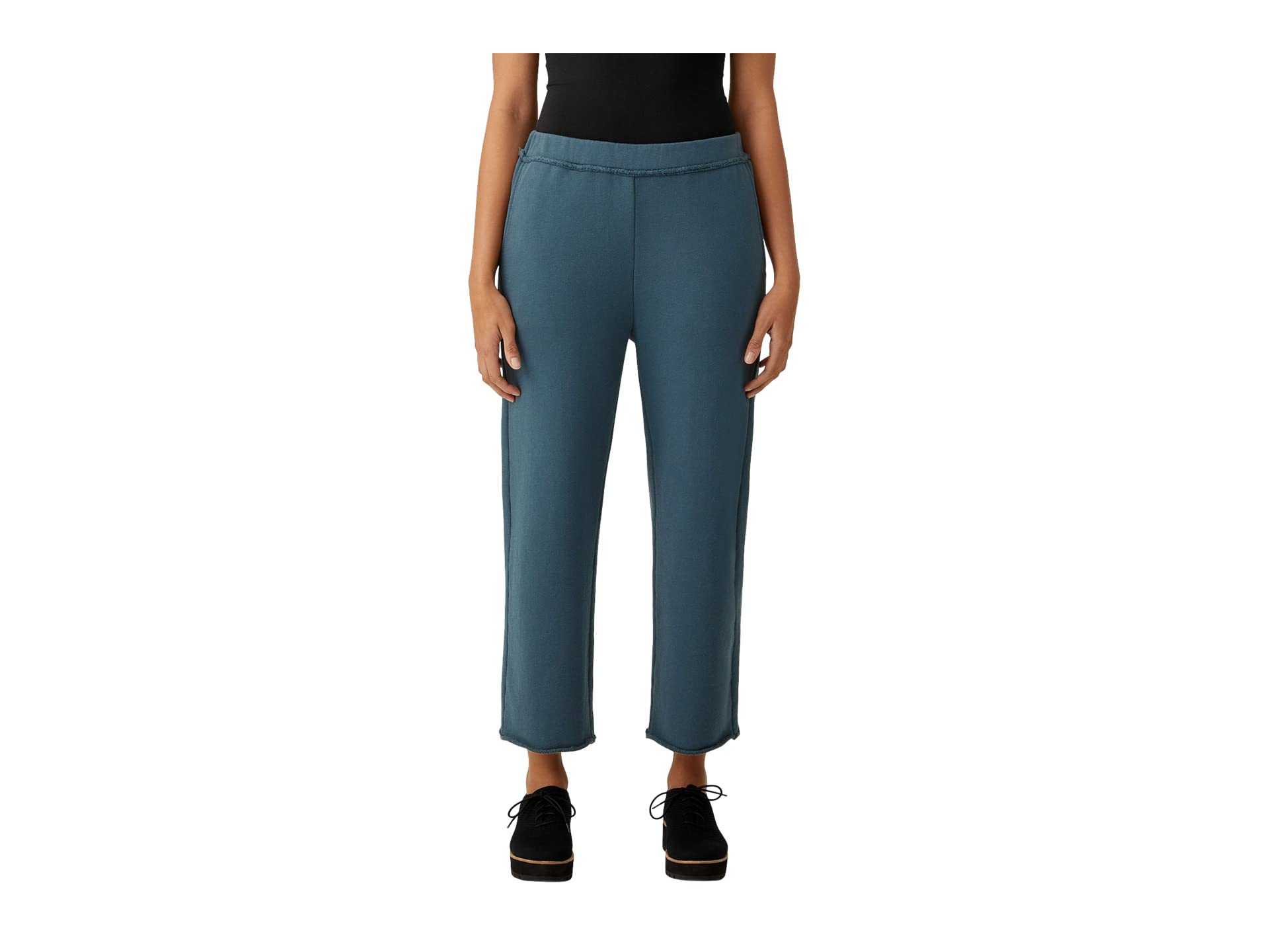 Pants Eileen Fisher, Cropped Straight Pants in Organic Cotton French Terry