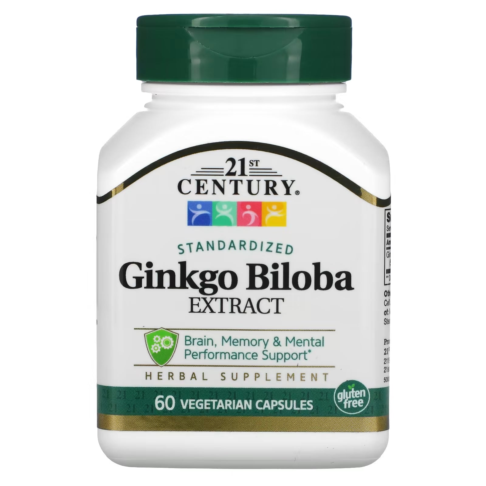 21st Century Ginkgo Biloba Extract Standardized, 60 Vegetarian Capsules