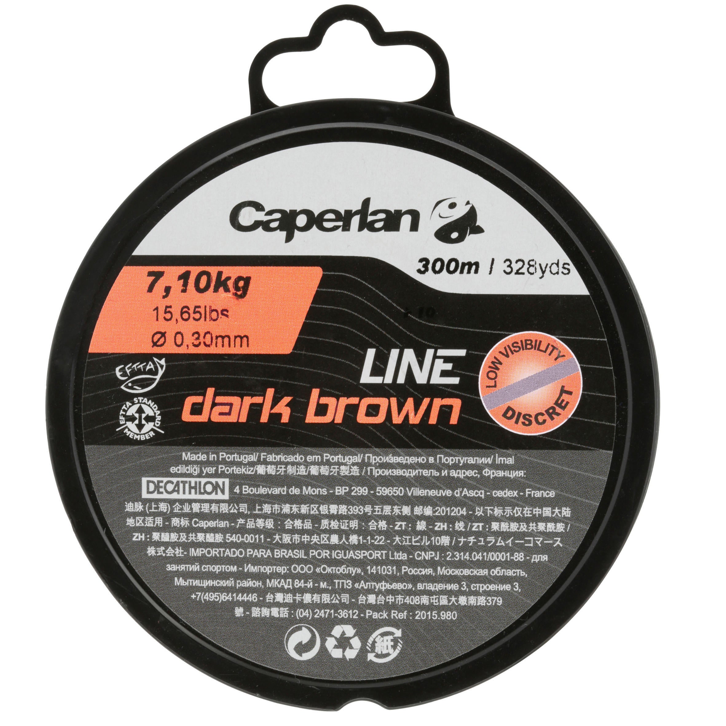 Monofilament main line 300 m for carp fishing, dark brown CAPERLAN