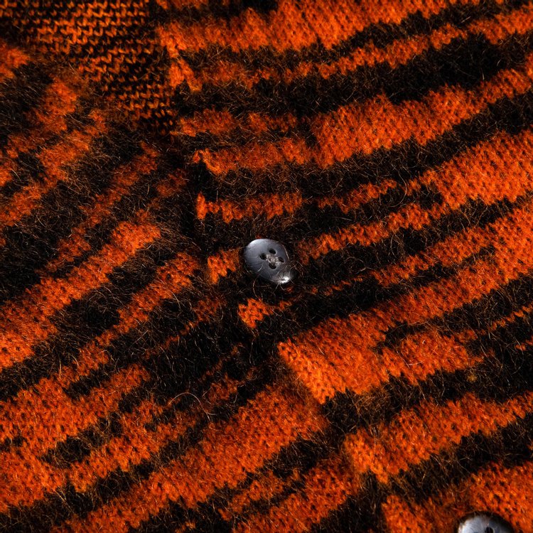 Supreme Brushed Mohair Cardigan 'Tiger Stripe', orange