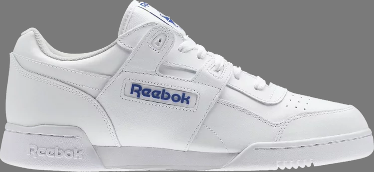 حذاء رياضي Reebok Workout Plus باللون الأبيض/الأزرق الداكن