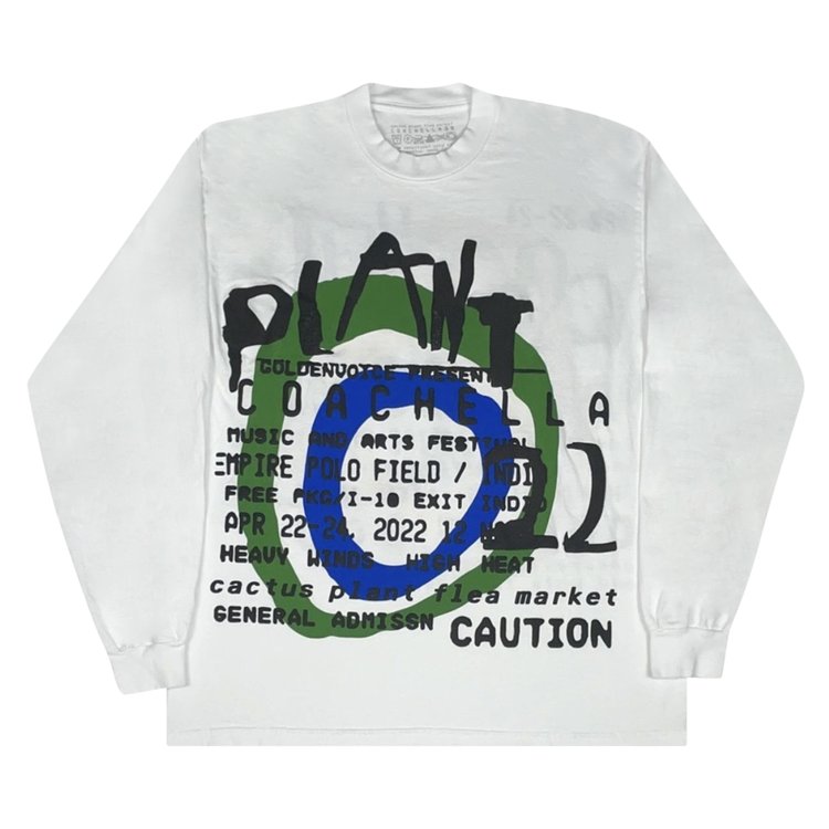 Cactus Plant Flea Market x Coachella Long-Sleeve Tee 'White/Green', white