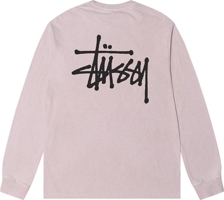 Stussy Basic Pigment Dyed Long-Sleeve Tee 'Blush', purple