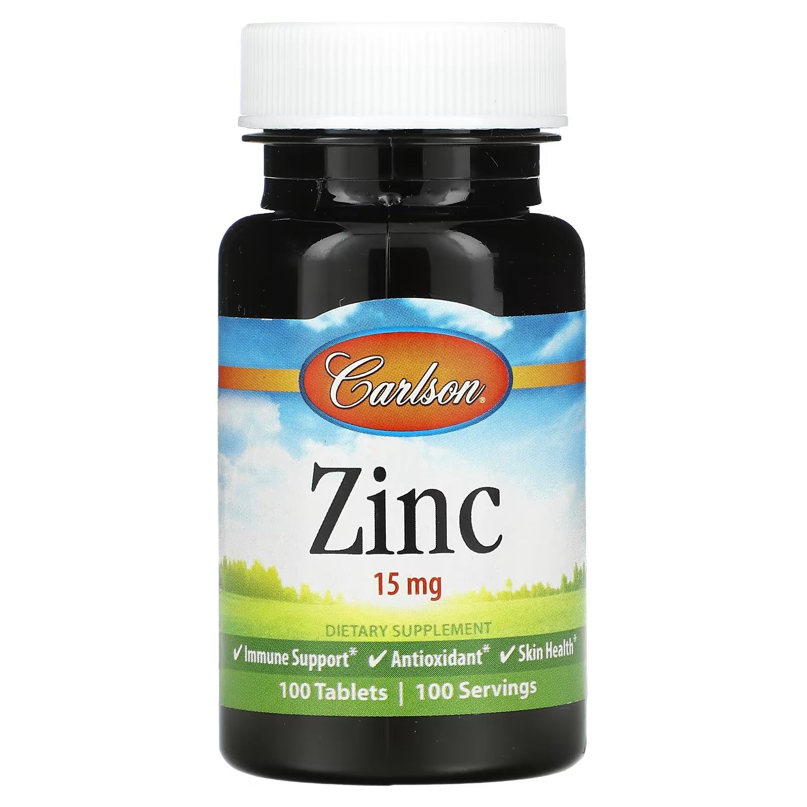 Carlson, zinc, 15 mg, 100 tablets