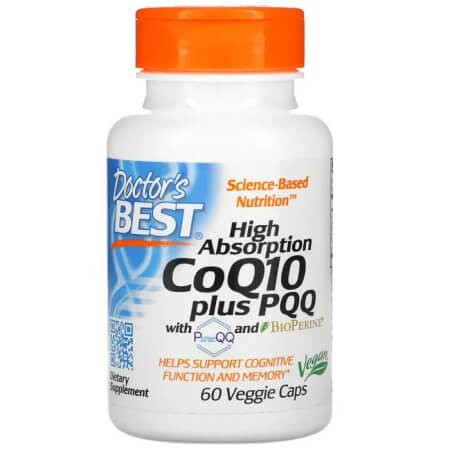 CoQ10، 100 مجم، PQQ، 20 مجم، Doctor's Best، 60 كبسولة نباتية