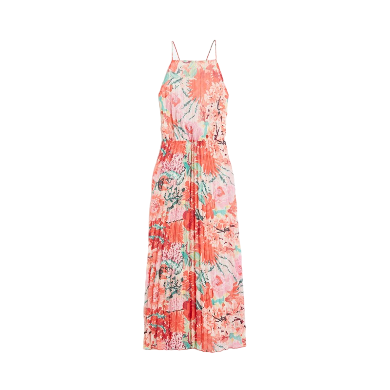 H&M Pleated dress, pink/flowers