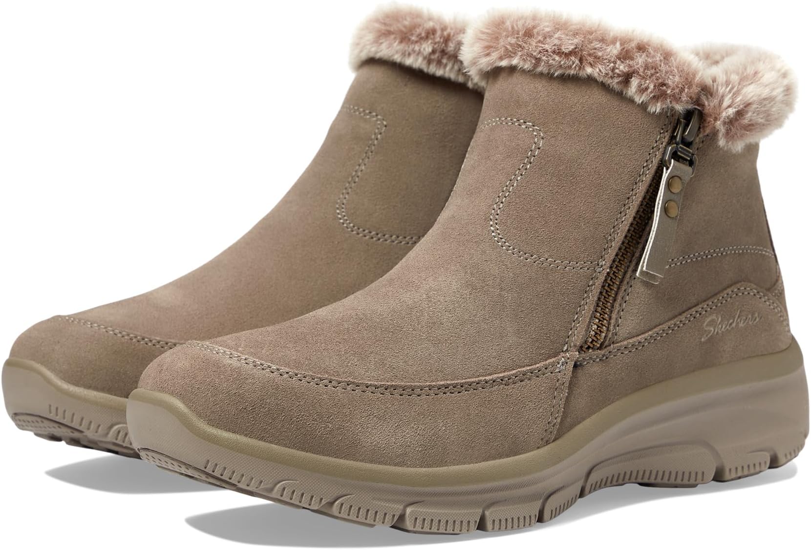 Easy Going Ankle Boots - Cool Zip SKECHERS, taupe