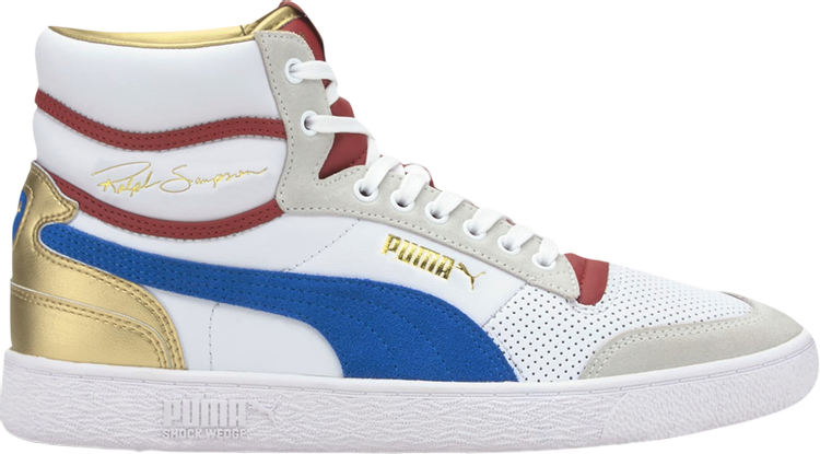 حذاء رياضي Puma Ralph Sampson Mid Royal - White Red Dahlia، أبيض