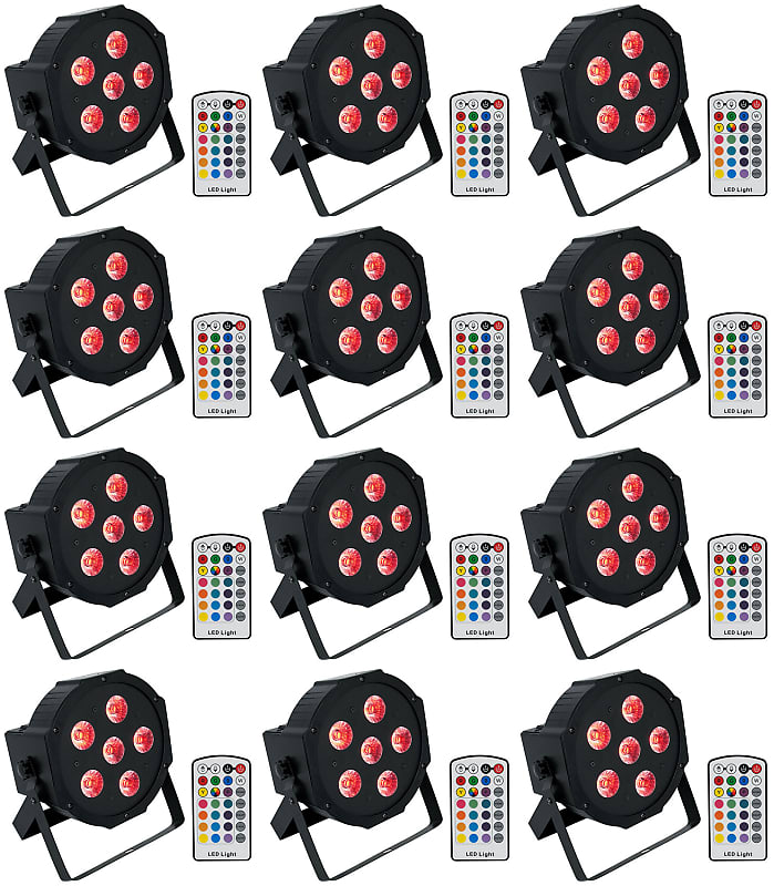 Rockville Battery PAR 6RF RGBWA + UV Wireless DMX Lights + Remotes Battery PAR 6RF