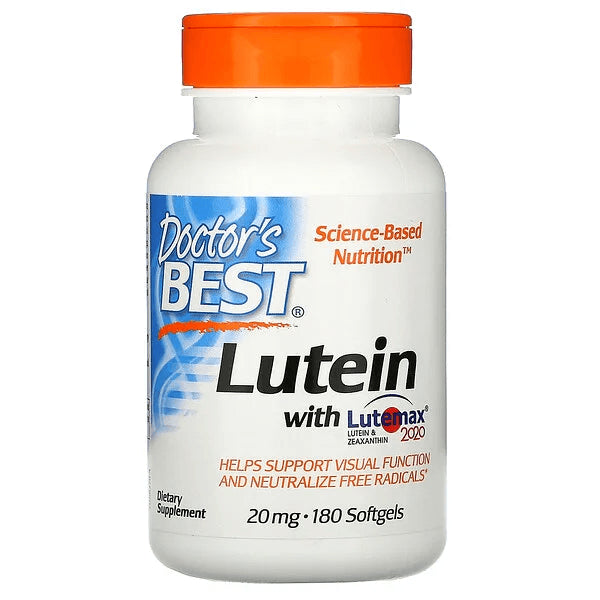 Lutein with Lutemax 2020, Doctor's Best, 20 mg, 180 softgels