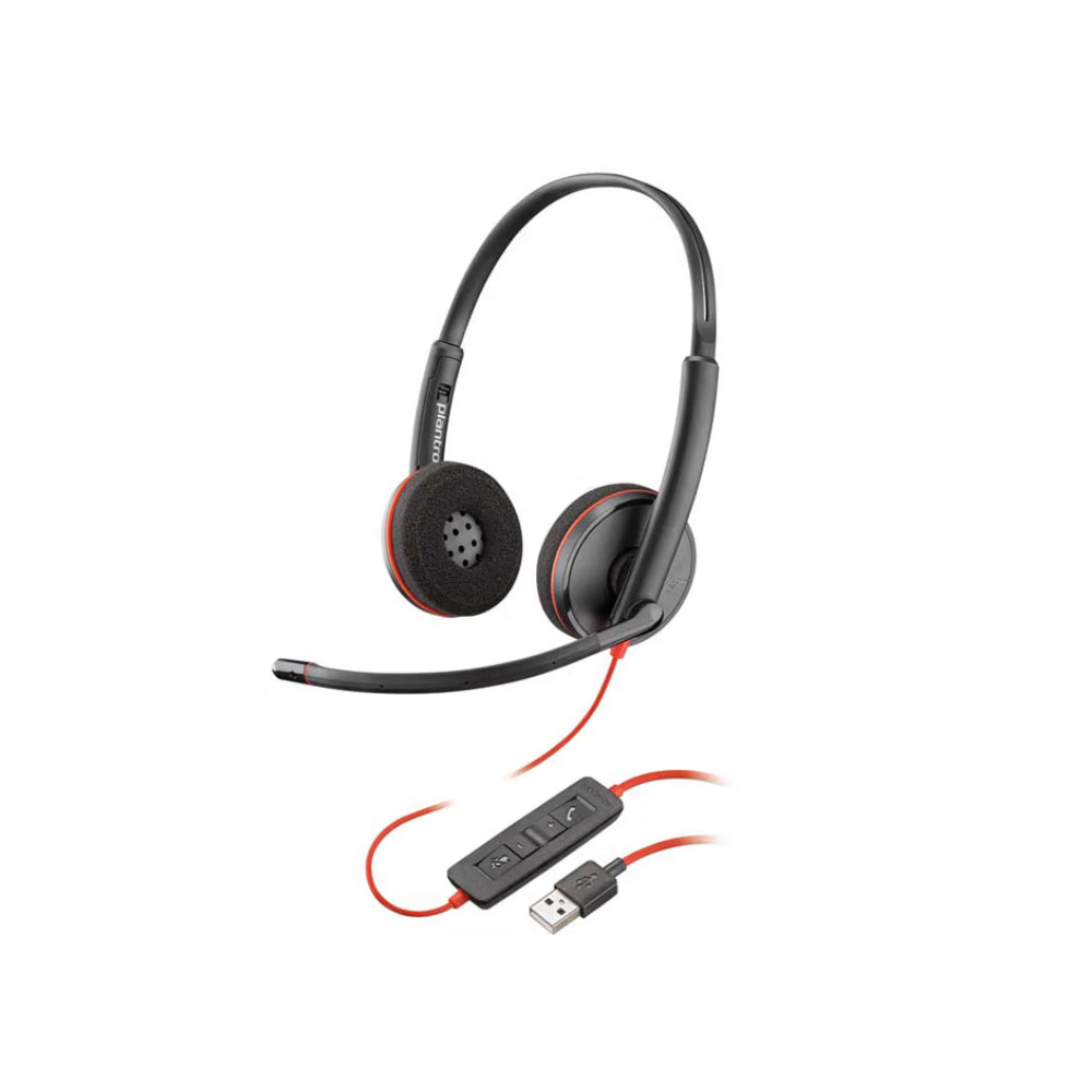 سماعة رأس سلكية Plantronics Poly C3220، باللون الأسود