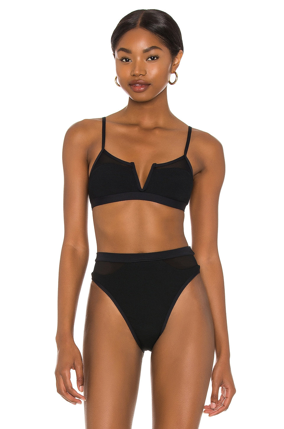 L*SPACE Sadie bikini top, black