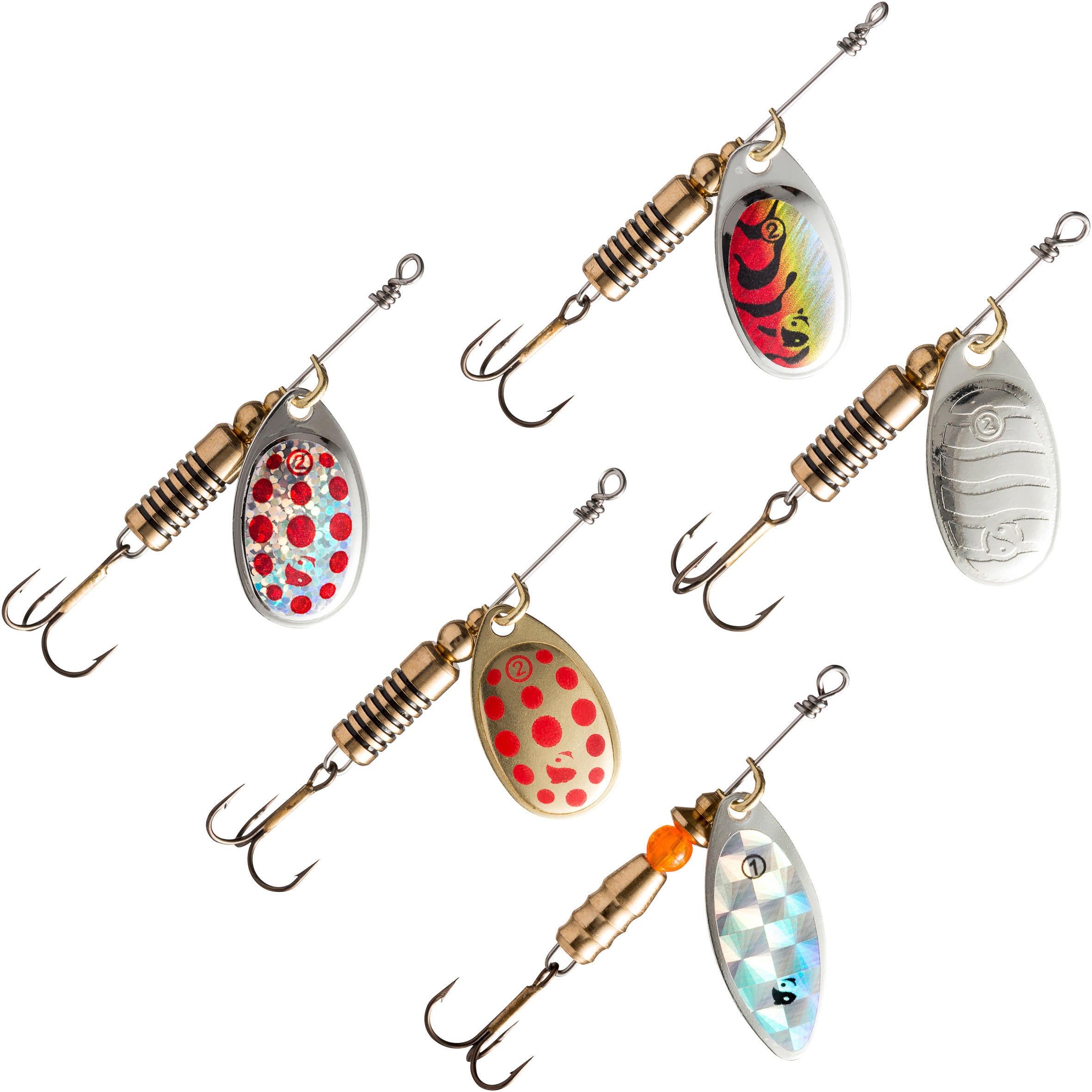 Set of Wero spinners for catching predators CAPERLAN, colorful