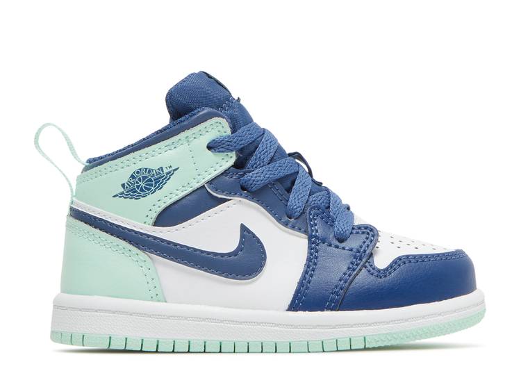 حذاء رياضي AIR JORDAN 1 MID TD 'BLUE MINT'، أزرق داكن