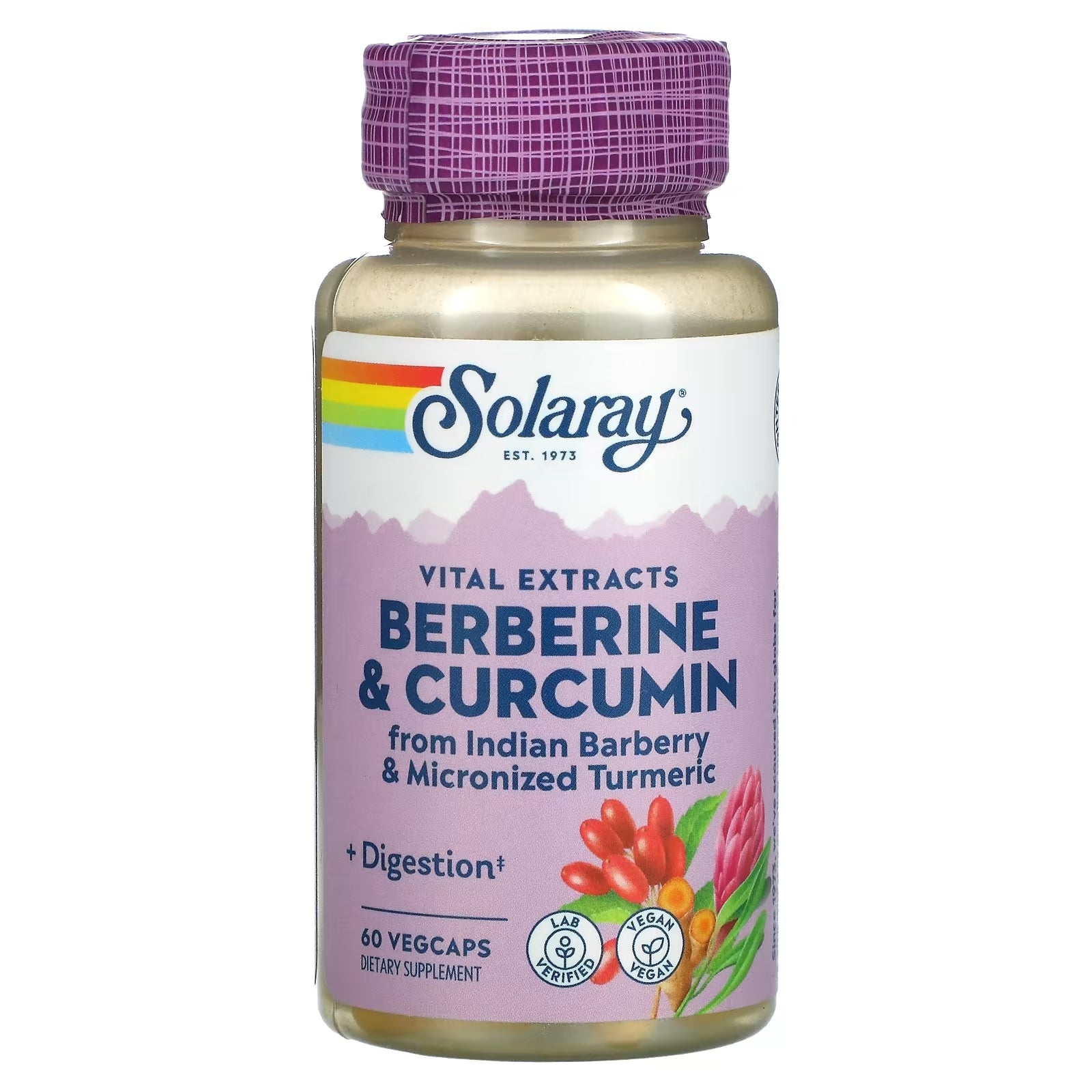 Solaray Berberine and Curcumin Root Extracts, 60 Veggie Capsules