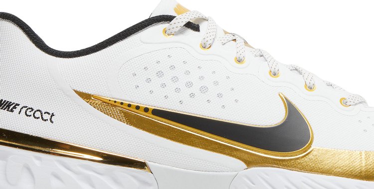 Nike Alpha Huarache Elite 3 Low 'White Metallic Gold' Boots, White