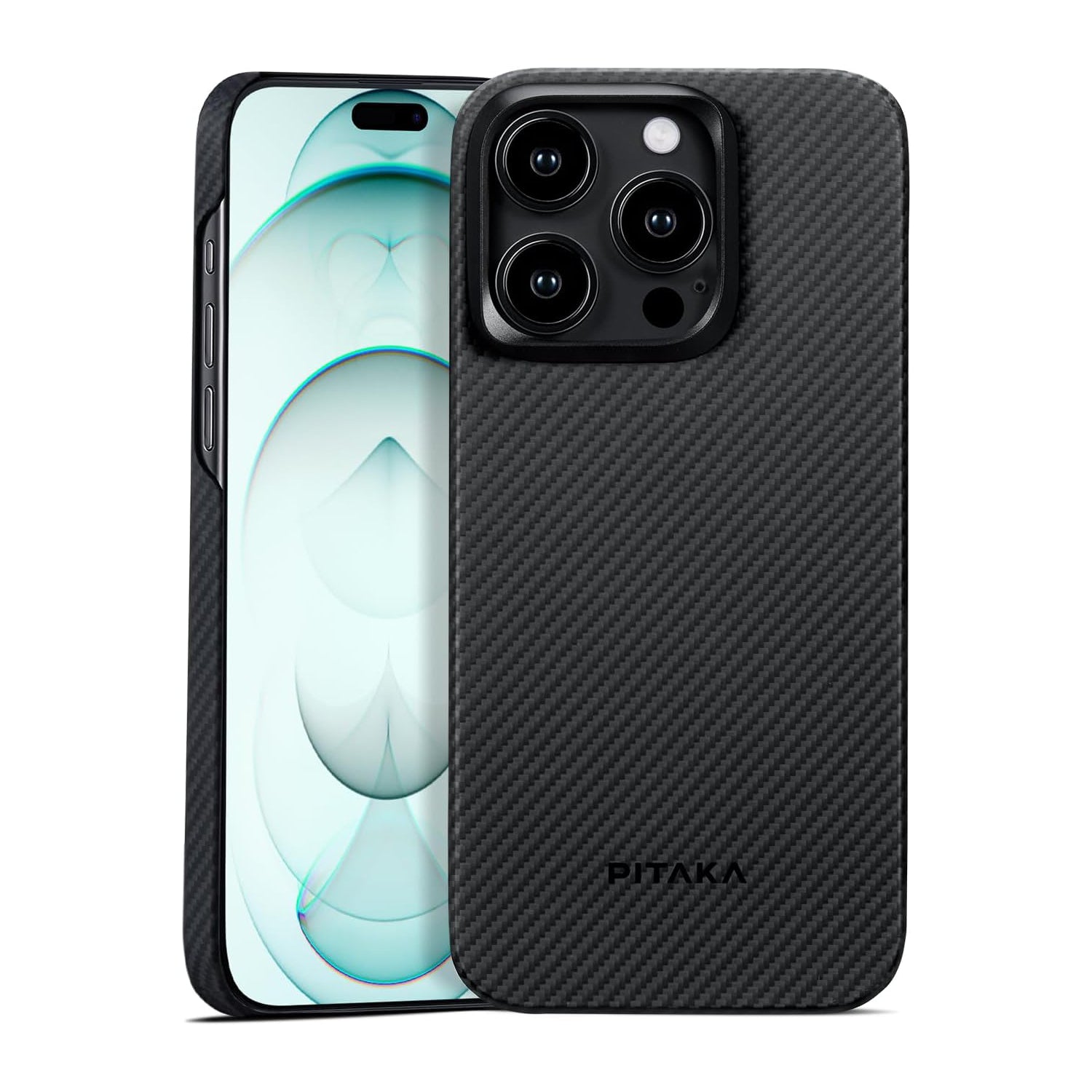 Pitaka MagEz Case 4 for iPhone 15 Pro Max, Black/Grey(Twill)