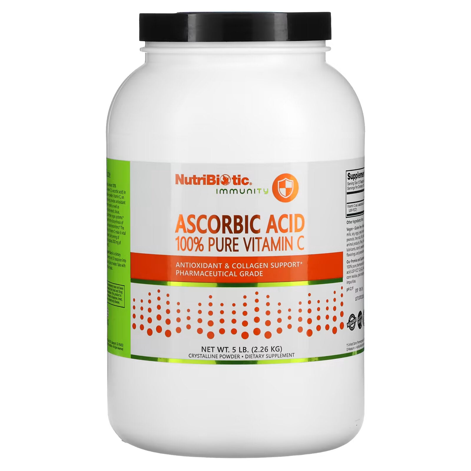 Nutri  Biotic, Immunity, ascorbic acid, 100% pure vitamin C crystalline powder, 2. 26 kg (5 lb)