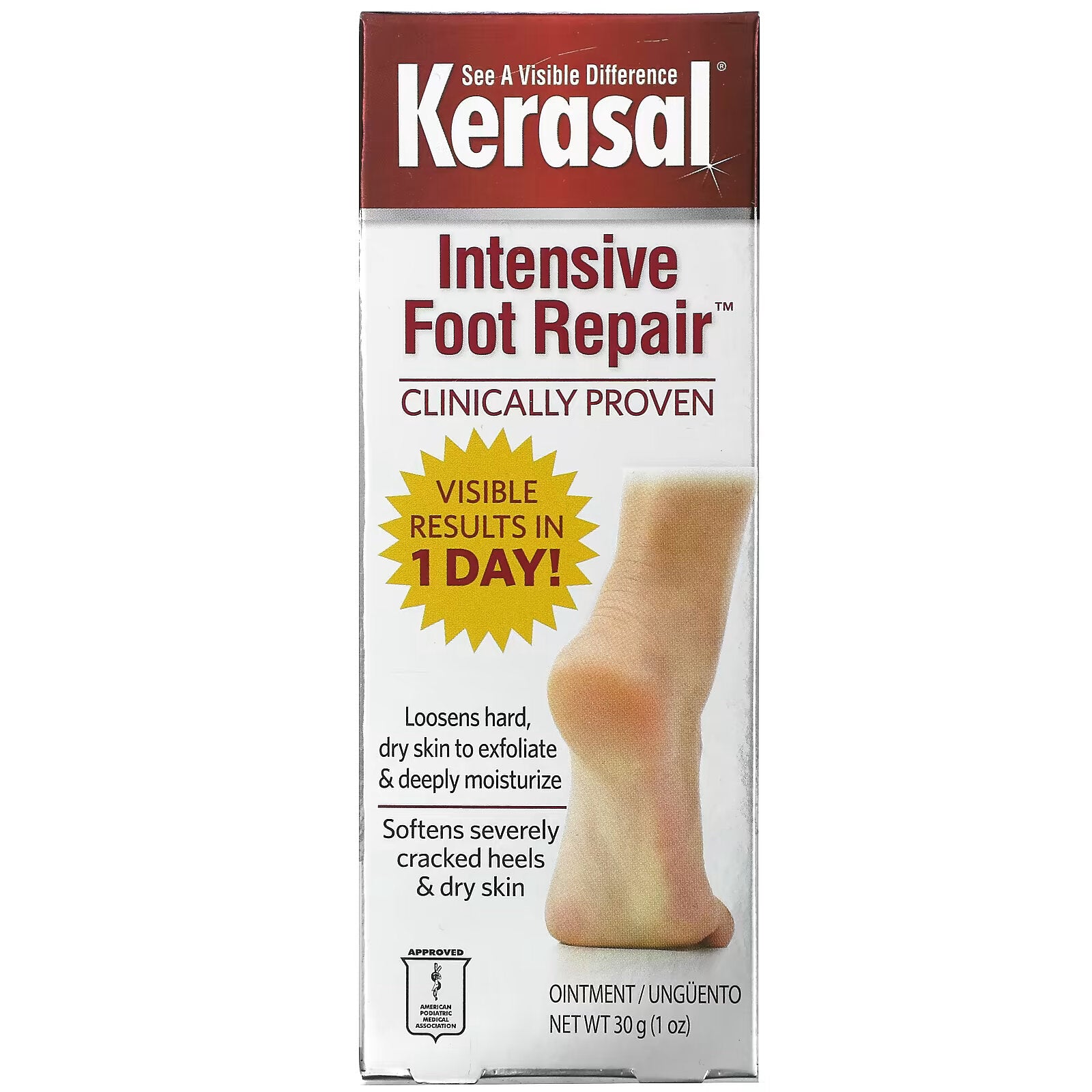 Kerasal ointment for intensive restoration of the skin of the feet, 30 g