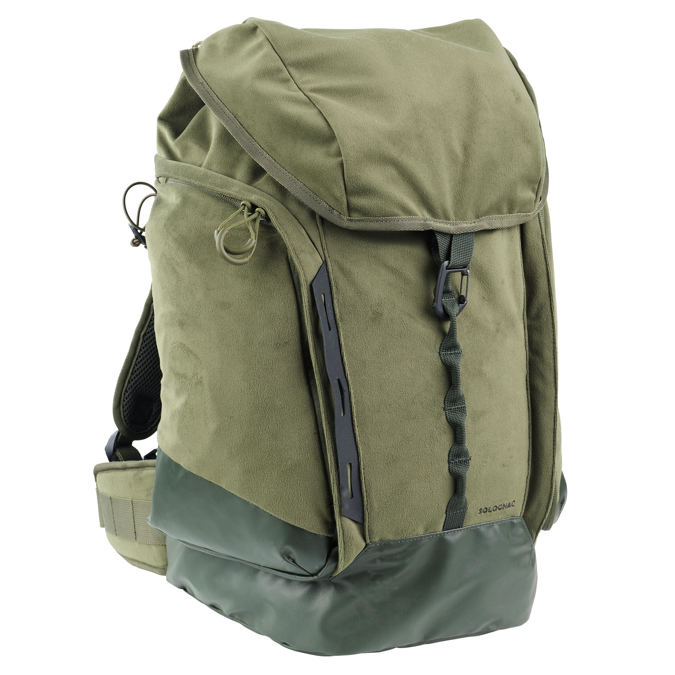 Silent hunting backpack 35 l green SOLOGNAC, khaki black