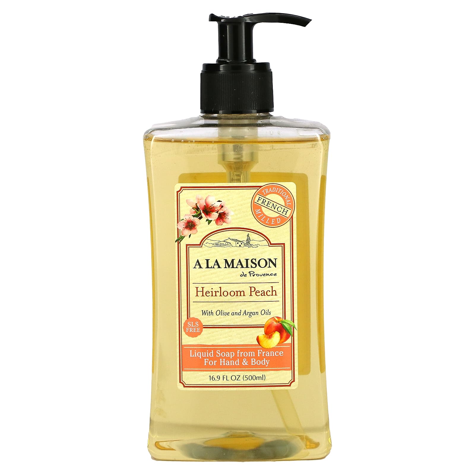 A La Maison de Provence Liquid Soap for hands and body with physalis and peach scent, 500 ml