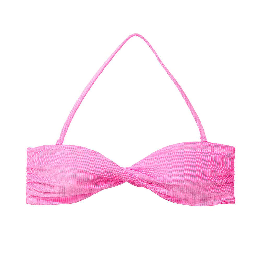 Victoria's Secret Pink Twist It Bandeau Bikini Top, pink