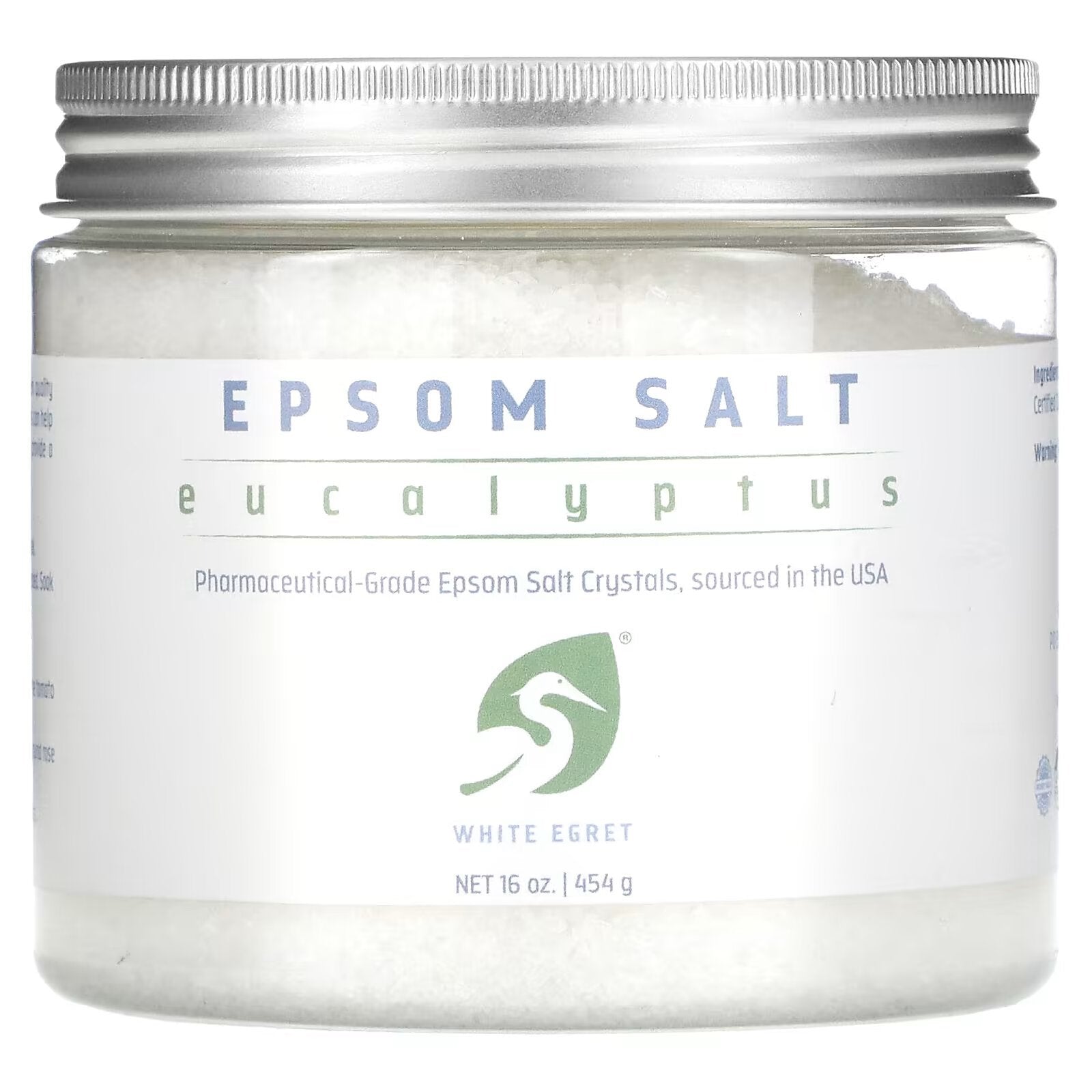 White Egret Personal Care, Epsom Salts with Eucalyptus, 16 oz (454 g)