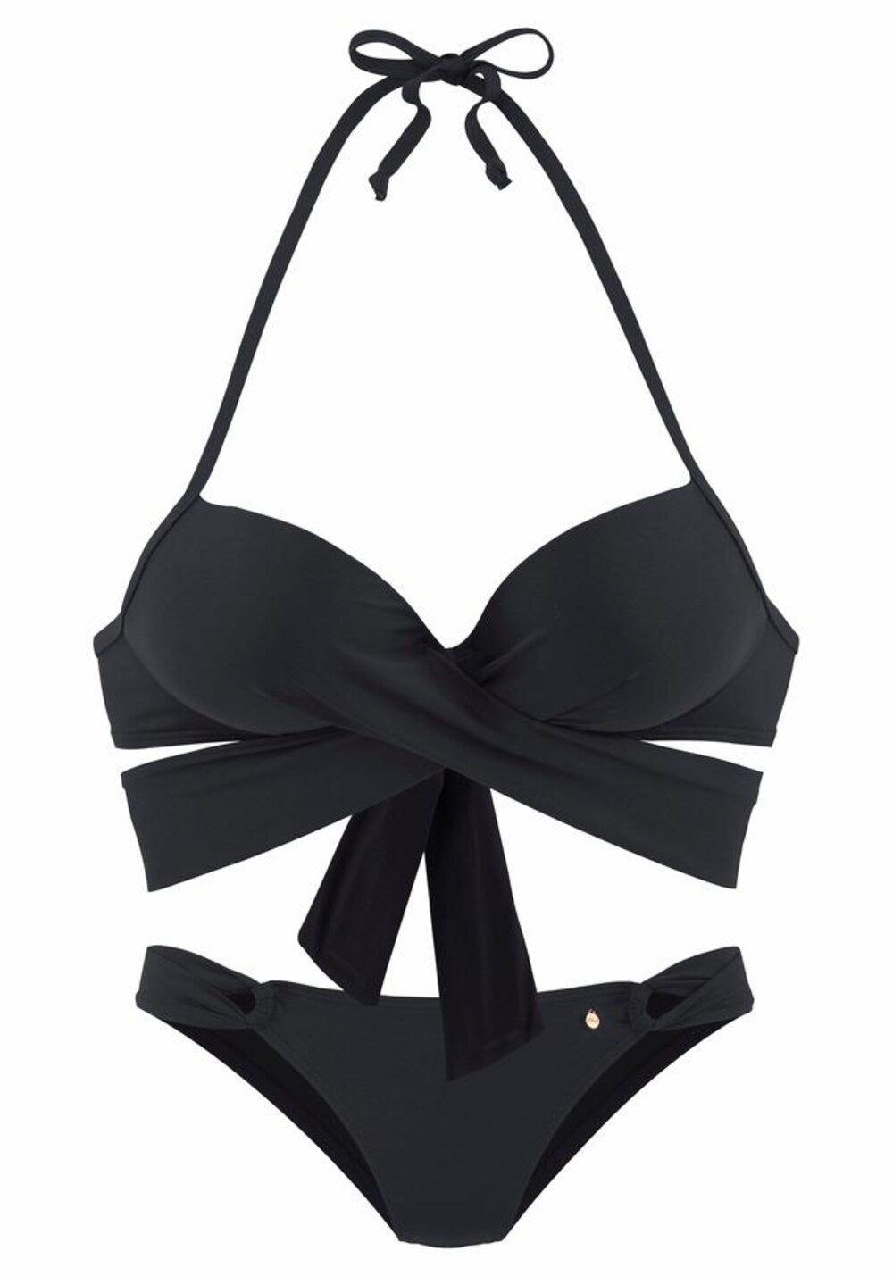 Sliver push-up bikini, black