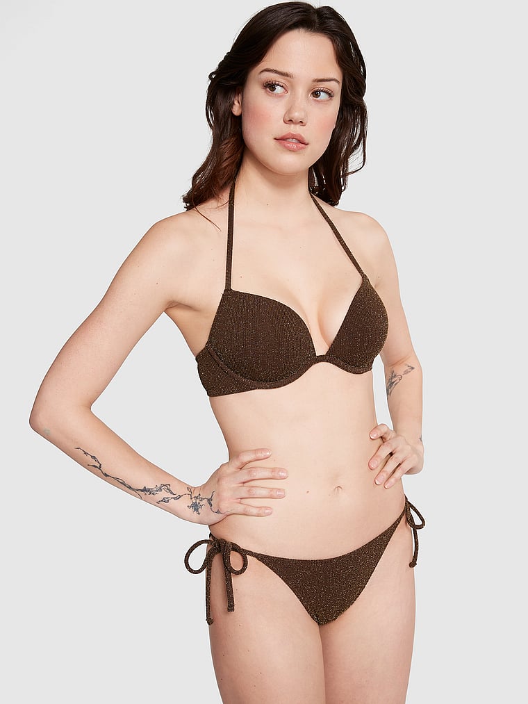 Victoria's Secret Pink Super Push-up bikini top, brown