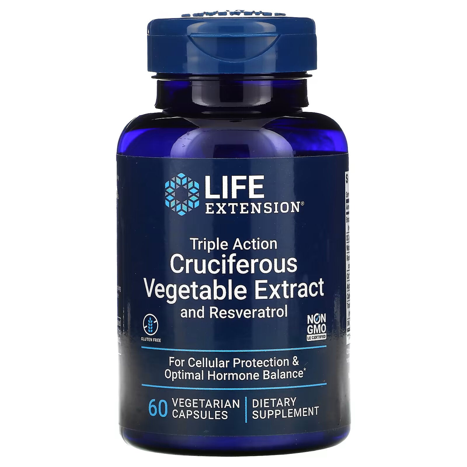 Life Extension Triple Action Cruciferous Vegetable Extract with Resveratrol 60 vegetarian capsules