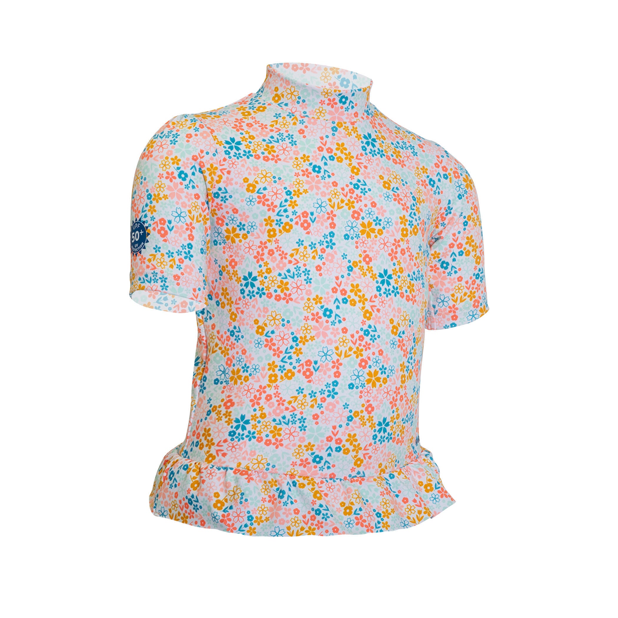 Kids UV Short Sleeve Shirt UV Protection 50+ Floral Print NABAIJI