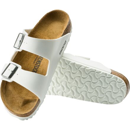 Women's Arizona Birkenstock Narrow Sandals, White Birko Flor