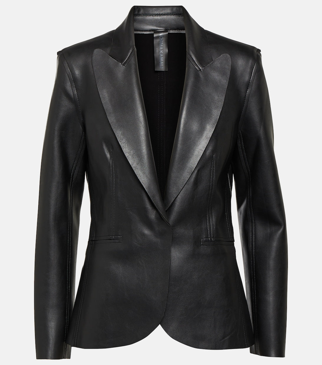 Faux leather blazer NORMA KAMALI, black