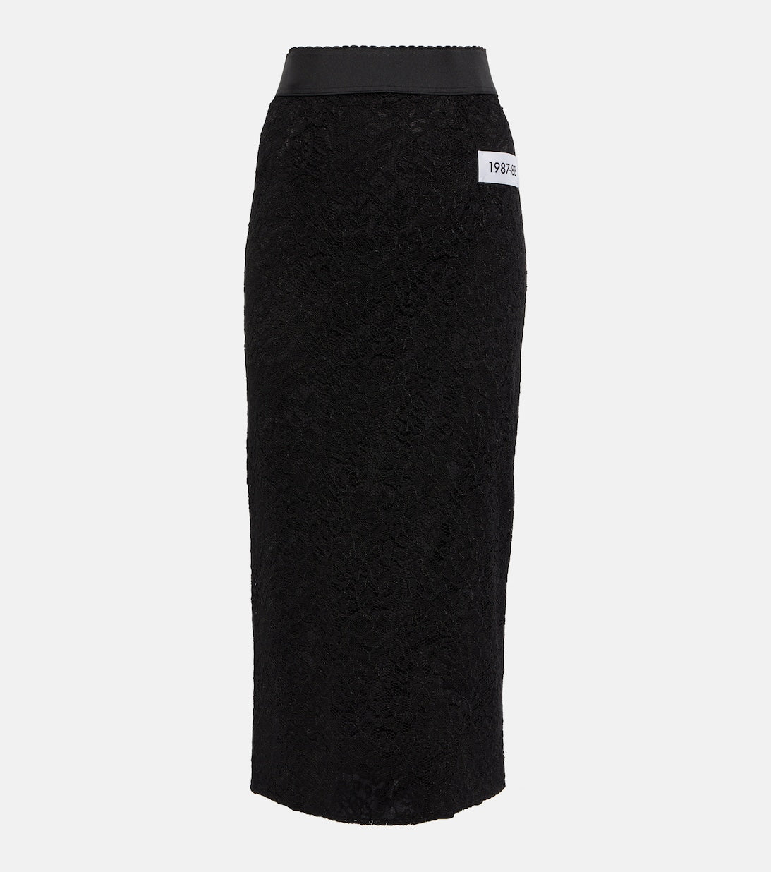 High-waist lace midi skirt from collaboration with Kim Kardashian DOLCE&GABBANA, black