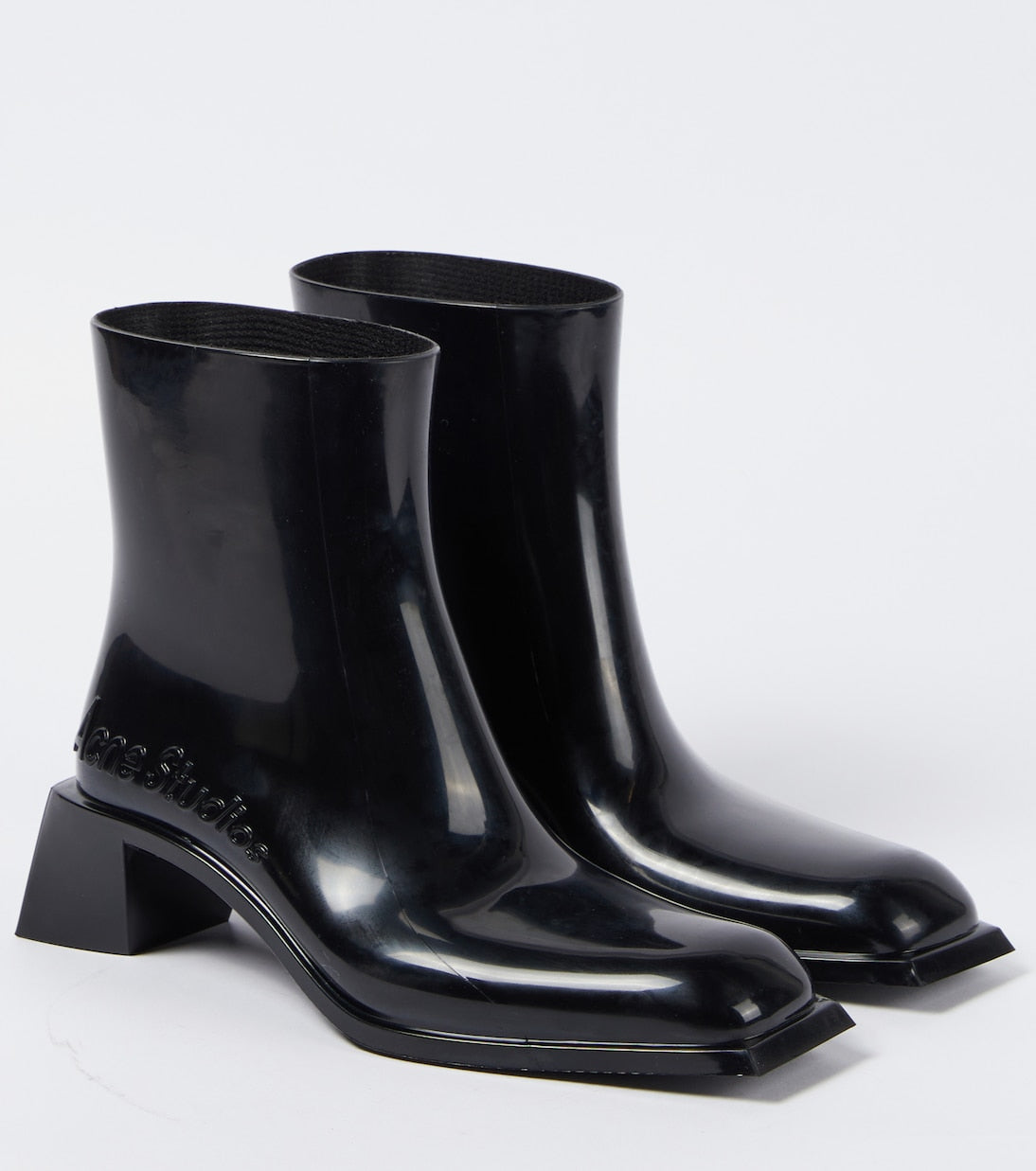 Acne Studios Logo Soap Ankle Boots, Black