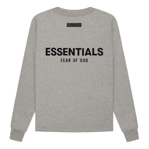 سويت شيرت مريح بياقة دائرية من Fear of God Essentials SS22 بلون الشوفان الداكن